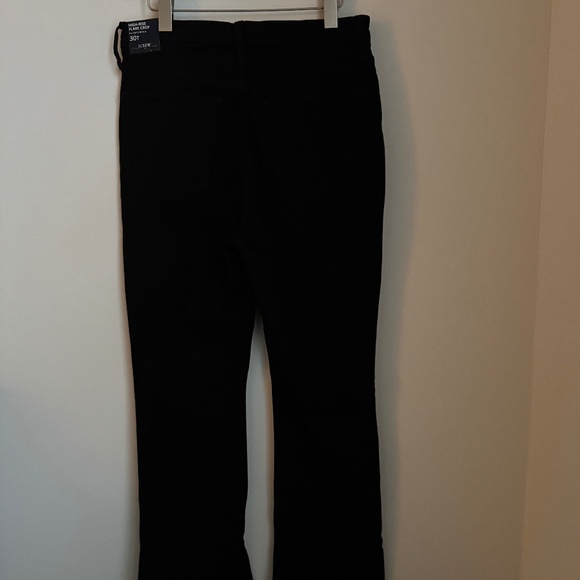 NWT J.Crew Factory Tall high-rise black flare crop jean in all-day stretch SZ 30 - Picture 5 of 7